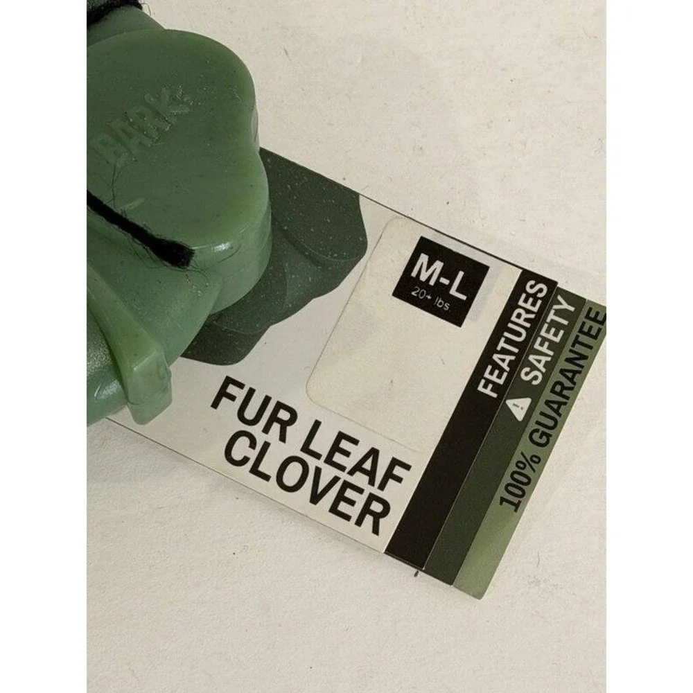 Bark Box Fur Leaf Clover Super Chewer Dog Toy New Size M L 20+ lbs